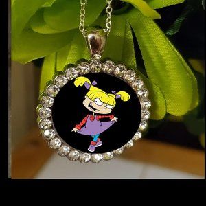 Angelica Pickles  Bling silver necklace rhinestones cute gift with gift box